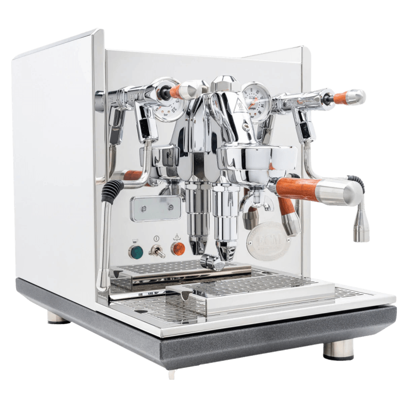ECM Synchronika Paduak Wood and Chrome Espresso Machine | ECM Espresso Machine Collection | Shop CaffeTech | Best Espresso Machines