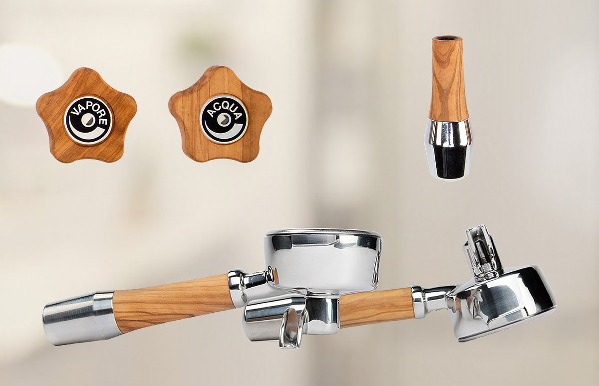 Olive Wood Accessory Kit - Rotary Style - Caffe Tech Canada