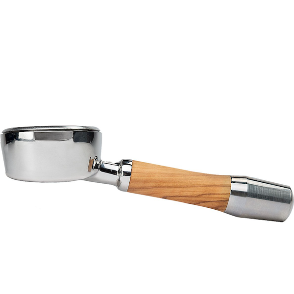 Premium Stainless Steel Olive Wood Bottomless Portafilter - Caffe Tech Canada