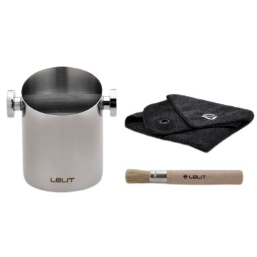 Lelit Knock Box with Cloth and Brush - Caffe Tech Canada