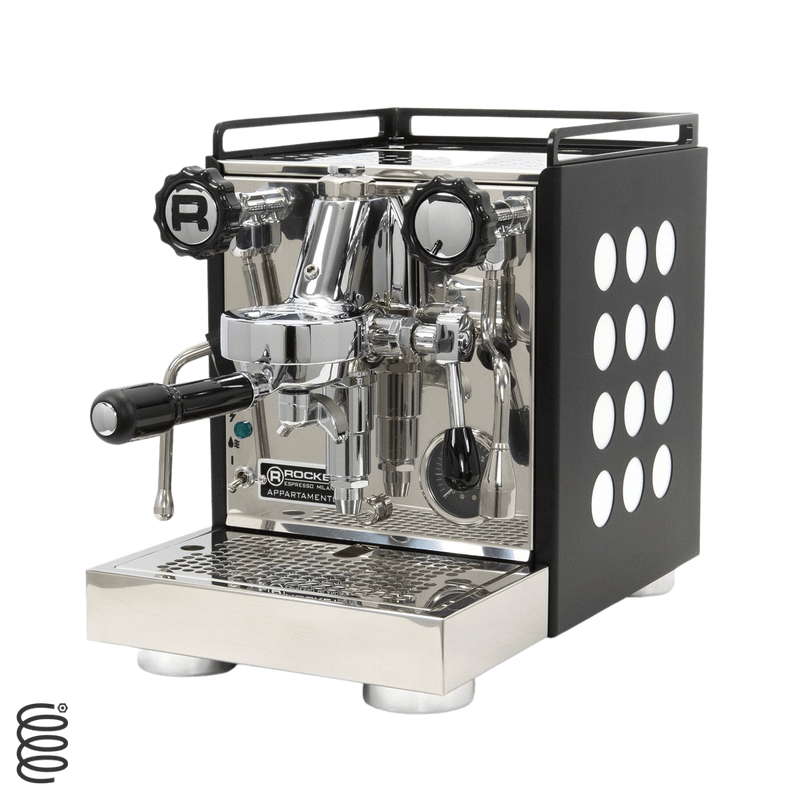 Rocket Appartamento Serie Nera White Stainless Steel Espresso Machine | Rocket Espresso Machine Collection | Shop CaffeTech | Best Espresso Machines
