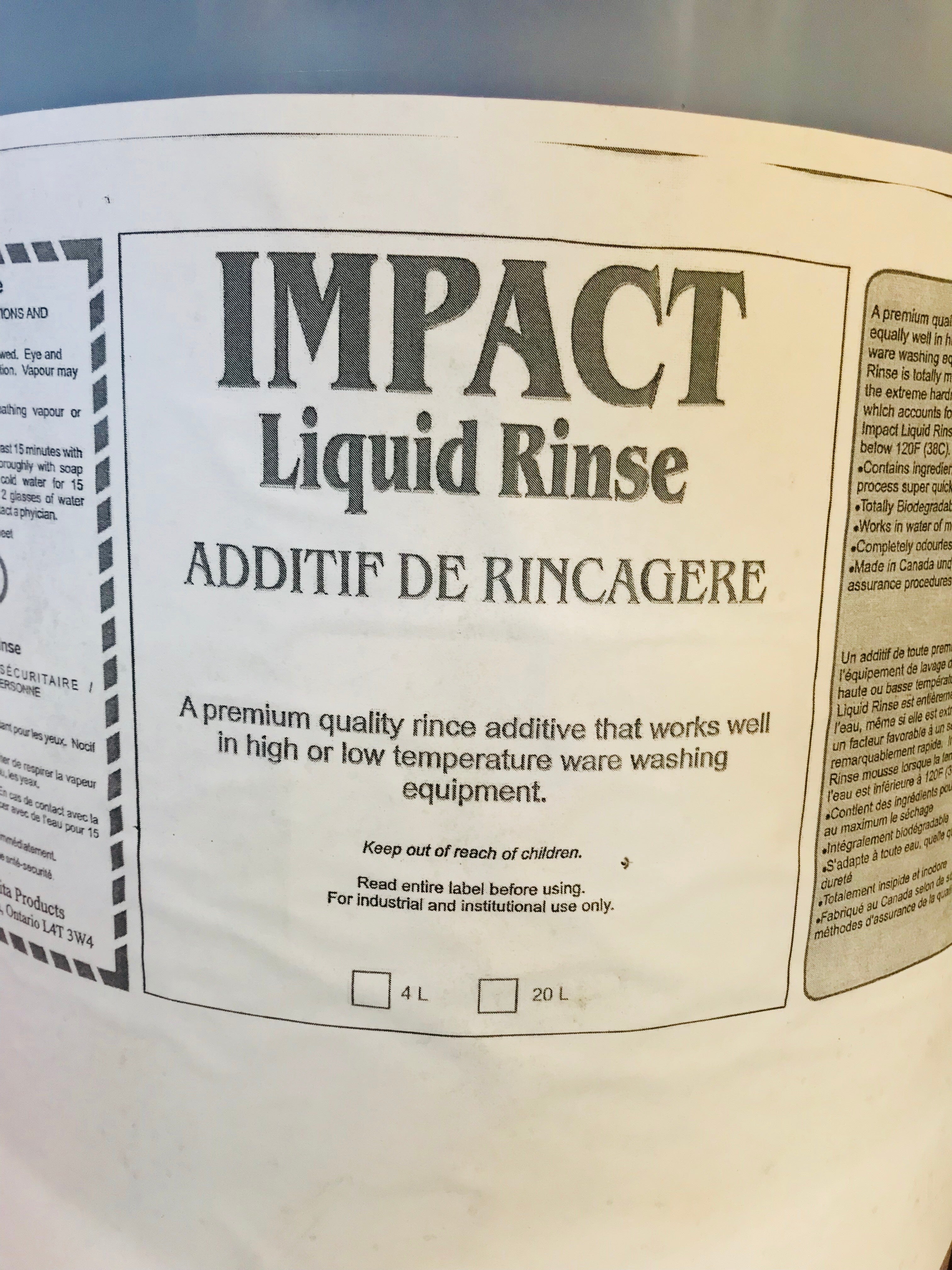 IMPACT LIQUID RINSE AGENT (blue) - Caffe Tech Canada