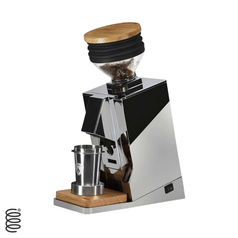 Chrome Mignon Oro Single Dose Espresso Grinder.  Best SIngle Dose Espresso Grinder. Eureka Oro.  Eureka Coffee Grinder Collection. Caffe Tech Canada