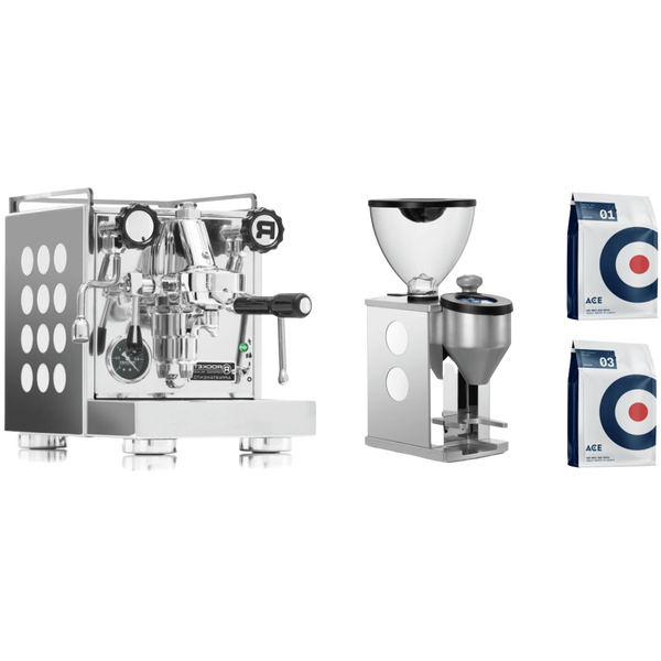 Appartamento White/Stainless + Faustino White Grinder + Get Ace coffee, No.1 and No.3 for free! - Caffe Tech Canada
