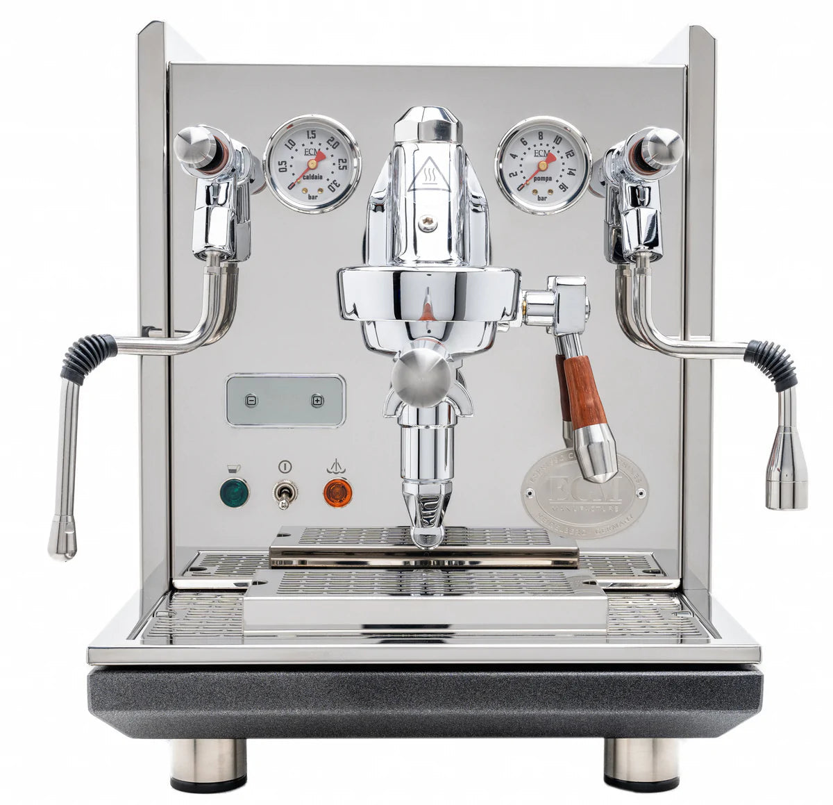 ECM Synchronika Paduak Wood and Chrome Espresso Machine | ECM Espresso Machine Collection | Shop CaffeTech | Best Espresso Machines
