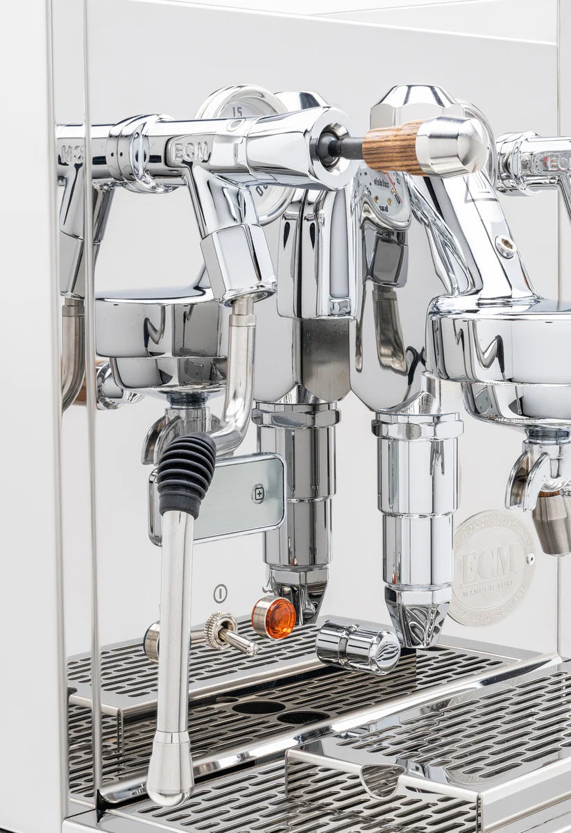 ECM Synchronika Zebra Wood and Chrome Espresso Machine | ECM Espresso Machine Collection | Shop CaffeTech | Best Espresso Machines