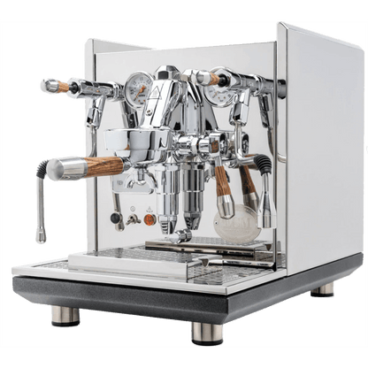 ECM Synchronika Zebra Wood and Chrome Espresso Machine | ECM Espresso Machine Collection | Shop CaffeTech | Best Espresso Machines