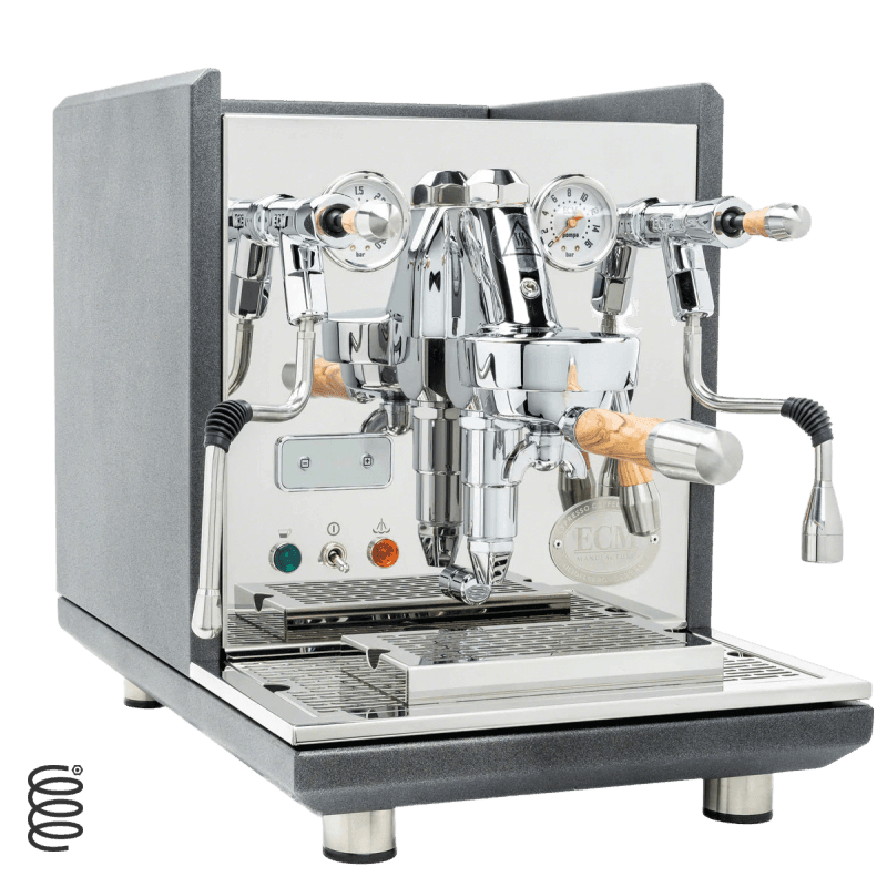 ECM Synchronika Olive Wood and Anthracite Espresso Machine | ECM Espresso Machine Collection | Shop CaffeTech | Best Espresso Machines