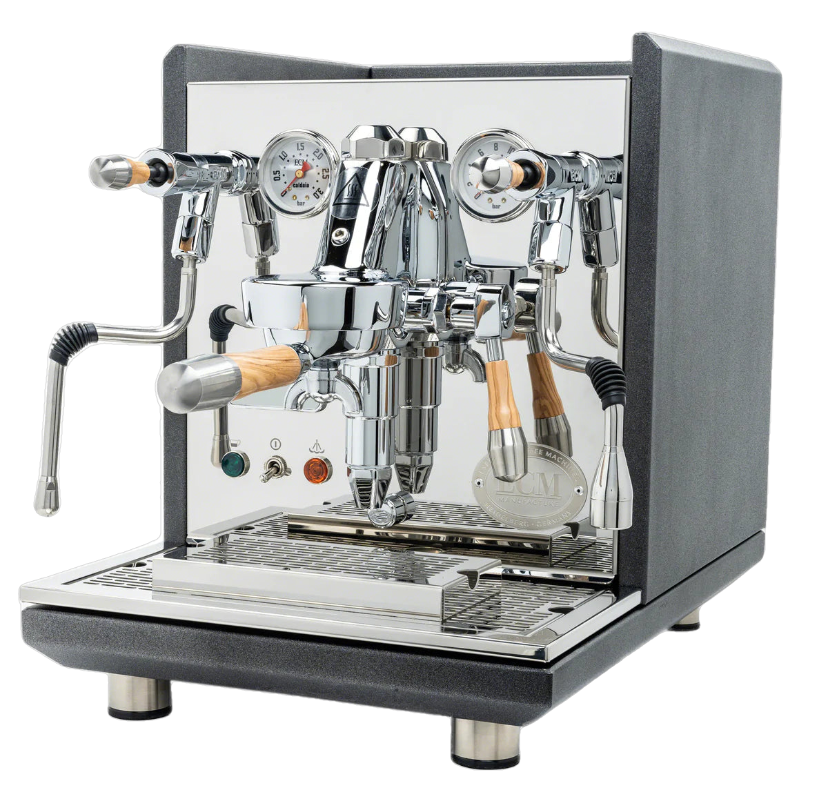 ECM Synchronika Olive Wood and Anthracite Espresso Machine | ECM Espresso Machine Collection | Shop CaffeTech | Best Espresso Machines