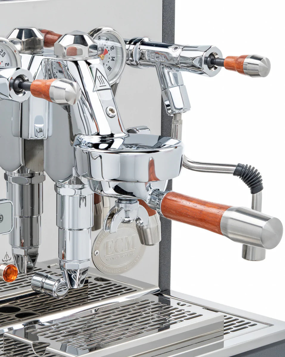 ECM Synchronika Paduak Wood and Anthracite Espresso Machine | ECM Espresso Machine Collection | Shop CaffeTech | Best Espresso Machines