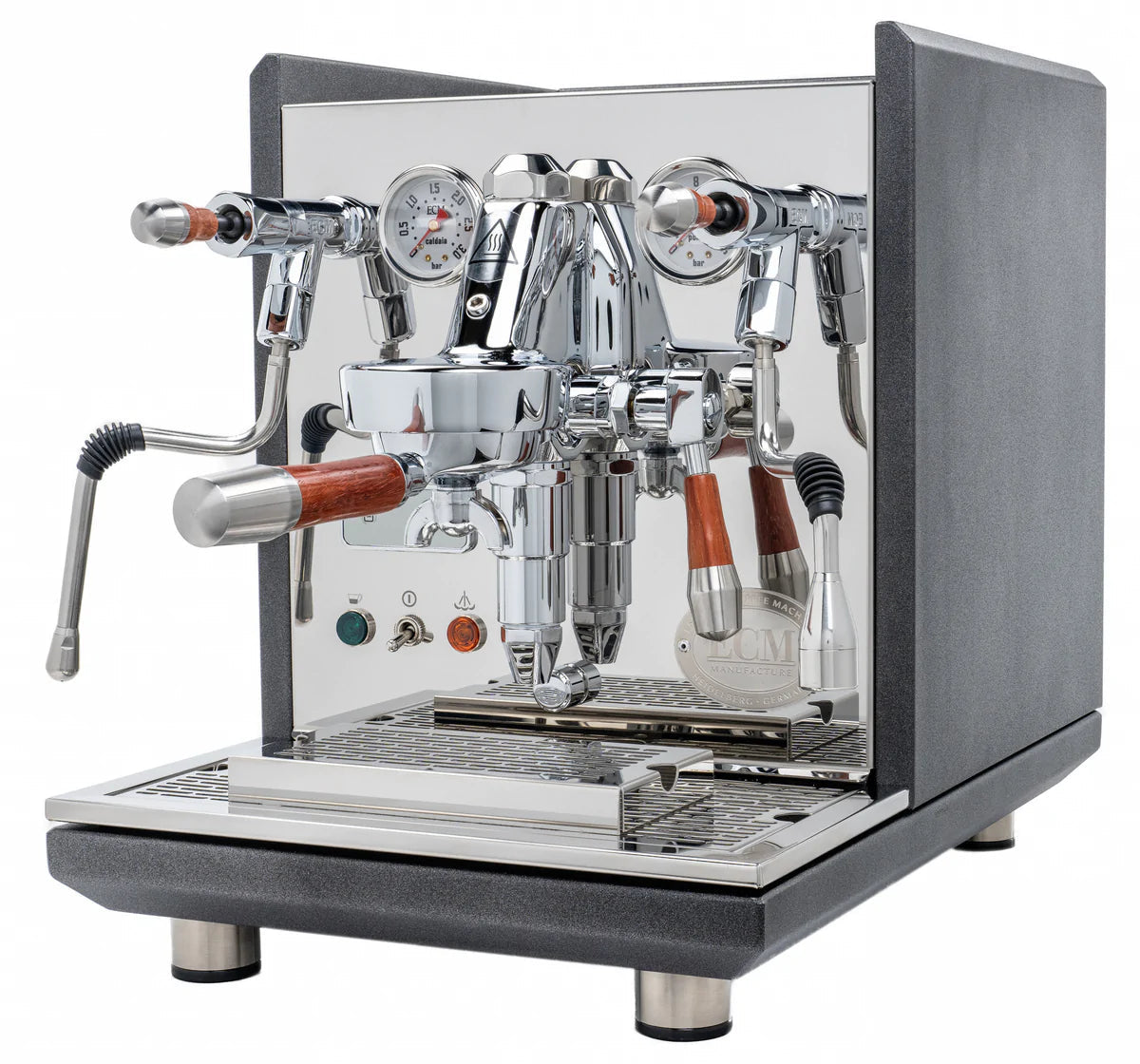 ECM Synchronika Paduak Wood and Anthracite Espresso Machine | ECM Espresso Machine Collection | Shop CaffeTech | Best Espresso Machines