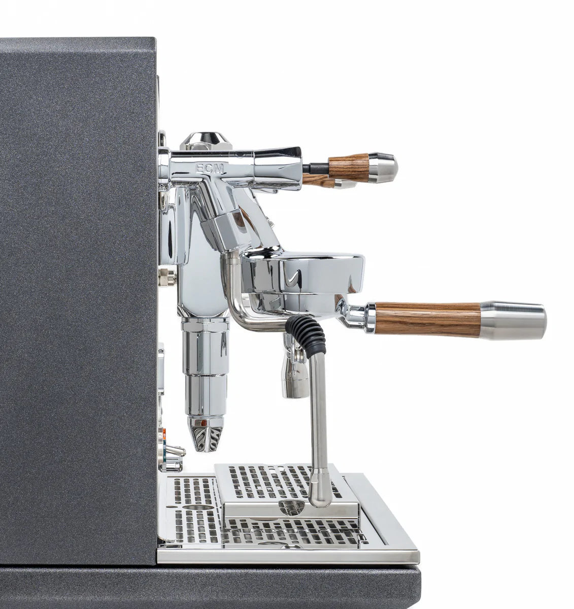 ECM Synchronika Zebra Wood and Anthracite Espresso Machine | ECM Espresso Machine Collection | Shop CaffeTech | Best Espresso Machines