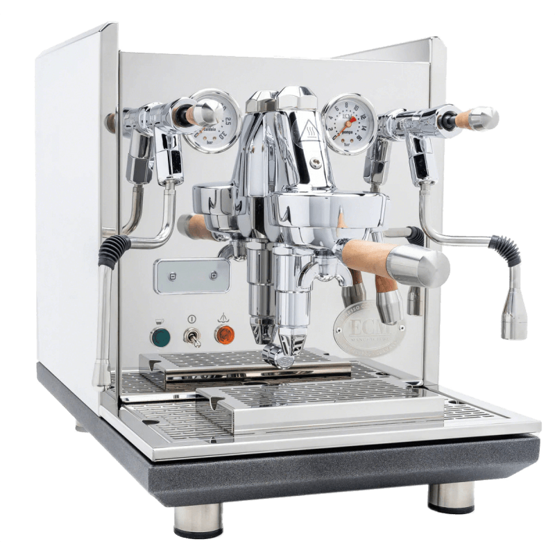 ECM Synchronika Walnut Wood and Chrome Espresso Machine | ECM Espresso Machine Collection | Shop CaffeTech | Best Espresso Machines