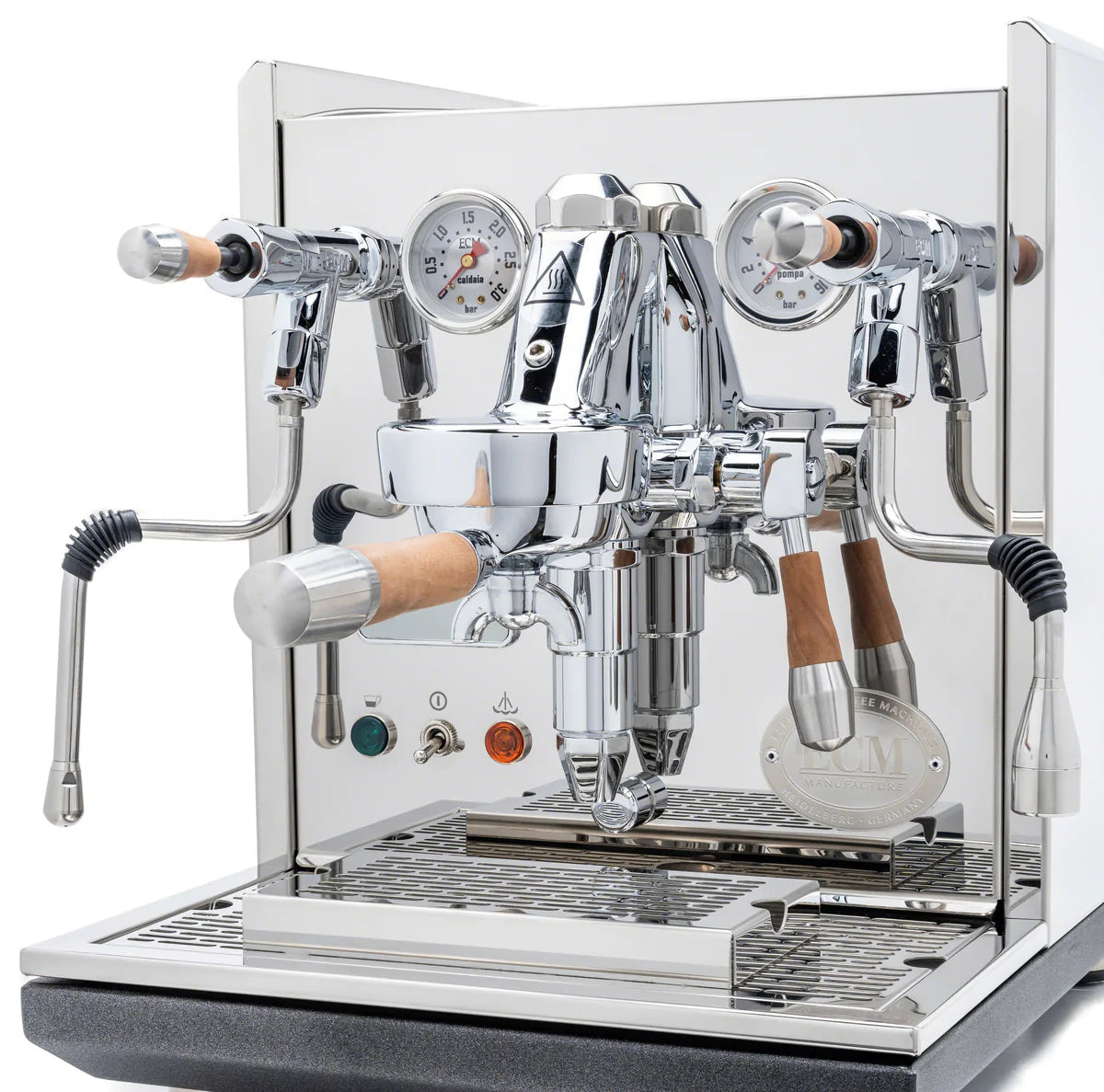 ECM Synchronika Walnut Wood and Chrome Espresso Machine | ECM Espresso Machine Collection | Shop CaffeTech | Best Espresso Machines