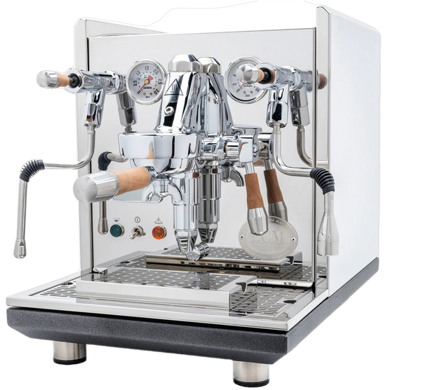 ECM Synchronika Walnut Wood and Chrome Espresso Machine | ECM Espresso Machine Collection | Shop CaffeTech | Best Espresso Machines