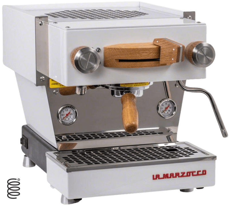 La Marzocco - Mini - Connected Espresso Machine - Caffe Tech Canada - Linea Mini - Oak Wood - White