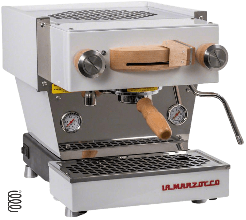 La Marzocco - Mini - Connected Espresso Machine - Caffe Tech Canada - Linea Mini - Mapple Wood - White