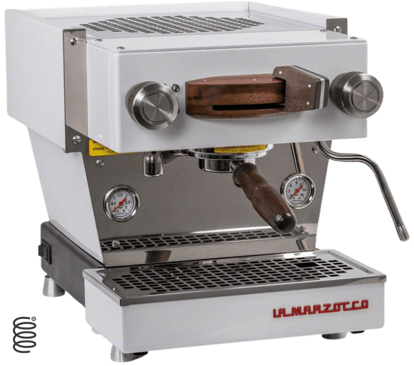 La Marzocco - Mini - Connected Espresso Machine - Caffe Tech Canada - Linea Mini - Walnut Wood -  White